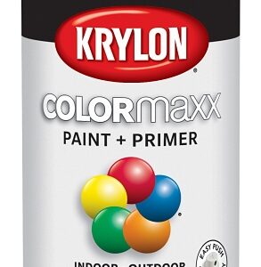 Krylon K05577007 Enamel Spray Paint, 12 oz Can, 25 sq-ft Coverage Area, Acrylic Base, Satin, White