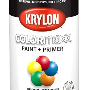Krylon K05580007 Enamel Spray Paint, 12 oz Can, 25 sq-ft Coverage Area, Acrylic Base, Semi-Gloss, White