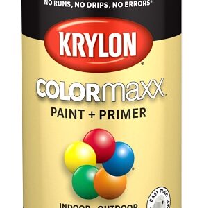Krylon K05588007 Enamel Spray Paint, 12 oz Can, 25 sq-ft Coverage Area, Solvent Base, Metallic, Gold