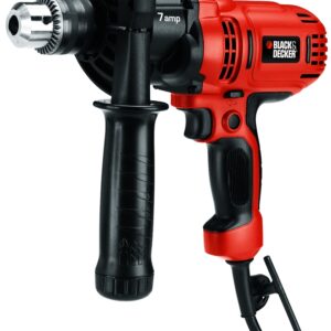 Black+Decker DR560 Drill/Driver, 7 A, 1/2 in Chuck, Keyed Chuck, Includes: (1) Chuck Key and Holder, (1) Side Handle