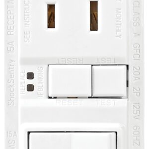 Eaton TRSGFS15W-M-L Receptacle, 125 V, 15 A, NEMA: NEMA 5-15R, White