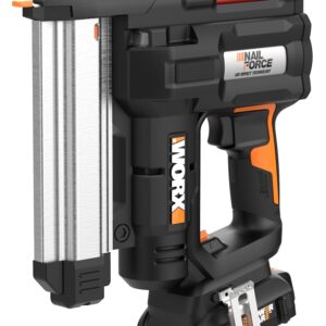 Worx WX840L Brad Nailer Gun Kit, Battery Included, 20 V, 2 Ah, 18 ga Magazine, 18 ga Nail