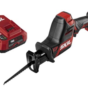Skil RS582802 Reciprocating Saw Kit, Tool Only, 12 V, 2 Ah, 20 to 100 mm Cutting Capacity, 3/4 in L Stroke, 3000 spm