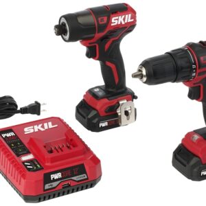 SKIL CB736701 Combination Kit, Battery Included, 20 V, Tools Included: Drill Driver, Impact Driver