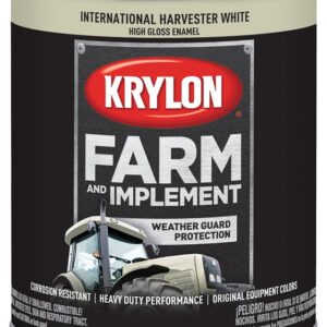 Krylon K02034000 Farm Equipment Paint, High-Gloss Sheen, International Harvester White, 1 qt