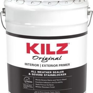 Kilz 10090 Primer, 300 to 400 sq-ft/gal Coverage Area, White, 5 gal