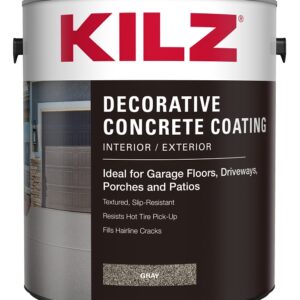Kilz L378711 Decorative Concrete Coating, Gloss, Gray, 1 gal