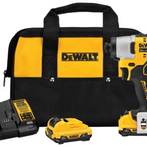 DEWALT DCF801F2 Impact Driver Kit, Battery Included, 12 V, 1/4 in Drive, Square Drive, 3600 ipm, 0 to 2850 rpm Speed