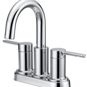Boston Harbor TOBI22010008CP Lavatory Faucet, 1.2 gpm, 2-Handle, 3-Faucet Hole, Metal/Plastic, Chrome
