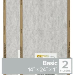 Filtrete FPL23-2PK-24 Air Filter, 24 in L, 14 in W, 2 MERV, For: Air Conditioner, Furnace and HVAC System
