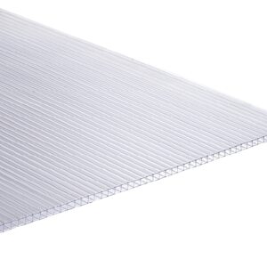 Tuftex 1518A Multi-Wall Roof Panel, 8 ft L, 4 ft W, Corrugated Profile, 6 mm Thick Material, Polycarbonate, Clear