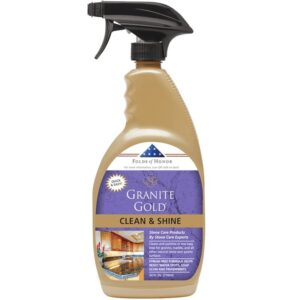 Granite Gold GG0047 Clean and Shine Spray, 24 oz, Bottle, Liquid, Lemon Citrus, Clear/Haze