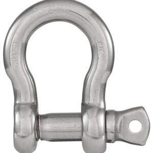 National Hardware N100-280 Anchor Shackle, 3/8 in Trade, 2200 lb Working Load, 3/8 in Dia Wire, 316 Grade