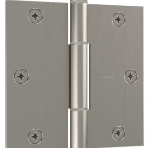 National Hardware Squeak Guard Series N830-448 Door Hinge, 3-1/2 in H Frame Leaf, 3/32 in Thick Frame Leaf, Steel, 50 lb