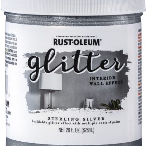 Rust-Oleum 360219 Textured Glitter Paint, Sterling Silver, 28 fl-oz, Can
