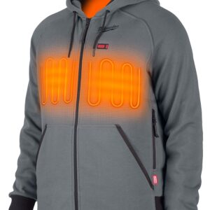 Milwaukee 306G-21-XL Heated Hoodie, XL, Men's, Gray, Regular Fit