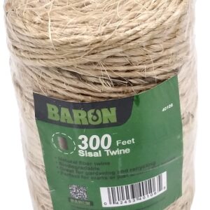 Baron 40106 Twine, 1/8 in Dia, 300 ft L, 7 lb Working Load, Natural Fiber, Brown
