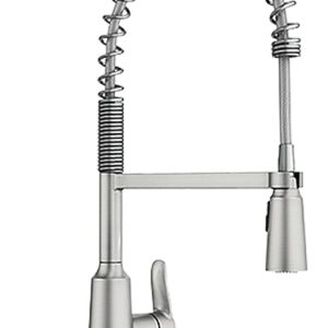 Moen Edwyn Series 87807SRS Pull-Down Kitchen Faucet, 1.5 gpm, 1-Handle, 1-Faucet Hole, Metal, Lever Handle