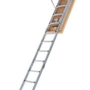 Louisville AEE3010 Energy Efficient Attic Ladder, 7.58 to 10.25 ft H Ceiling, 30 x 54 in Ceiling Opening, 375 lb