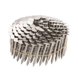 Stinger 0611094S Roofing Nail, 1-1/2 in L, 0.12 in Gauge, 304 Stainless Steel, Flat Head, Ring Shank