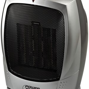 PowerZone PTC-903B Ceramic OSC Heater, 12.5 A, 120 V, 750/1500 W, 2-Heat Setting, Gray