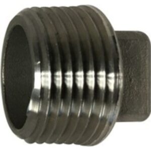 Anderson Metals 62671B Cored Pipe Plug, 1/4 in, Threaded, Square Head, 304 Stainless Steel