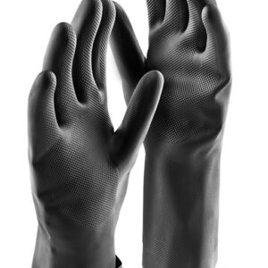 Libman 1244 Industrial Grade Reusable Gloves, L, Rubber, Black