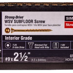 Simpson Strong-Tie Strong-Drive HCKWSV212S Collated Screw, #9 Thread, 2-1/2 in L, Rimmed Flat Head, Zinc Plated