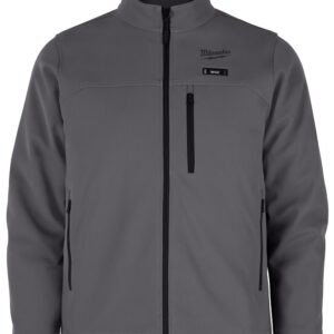 Milwaukee M12, Heated TOUGHSHELL M100G-21L Jacket Kit, L, Men's, Fits to Chest Size: 42 to 44 in, Polyester, Gray