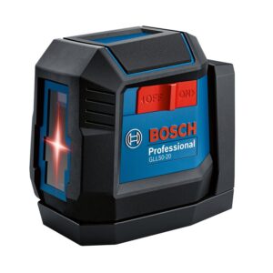 Bosch GLL50-20 Cross-Line Laser, 50 ft, 5/16 in Accuracy, 2-Beam, Red Laser