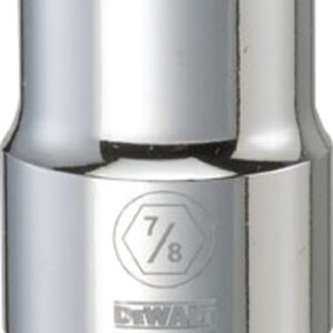 DEWALT DWMT74611OSP Drive Socket, 7/8 in Socket, 3/4 in Drive, 12-Point, Vanadium Steel, Polished Chrome