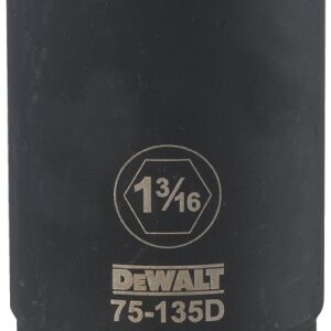 DEWALT DWMT75135OSP Impact Socket, 1-3/16 in Socket, 1-13/32 in D Socket, 3/4 in Drive, 6-Point, CR-440 Steel