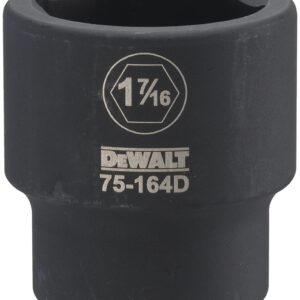 DEWALT DWMT75164OSP Impact Socket, 1-7/16 in Socket, 7/8 in D Socket, 3/4 in Drive, 6-Point, CR-440 Steel, Black Oxide
