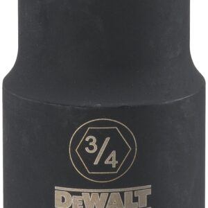 DEWALT DWMT75170OSP Impact Socket, 3/4 in Socket, 5/8 in D Socket, 3/4 in Drive, 6-Point, CR-440 Steel, Black Oxide