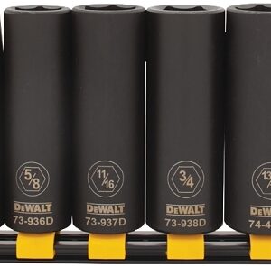 DEWALT DWMT74448OSP Series Socket Set, Includes: 1/2 in, 9/16 in, 5/8 in, 11/16 in, 3/4 in, 13/16 in and 7/8 in Sockets