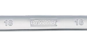 DEWALT DWMT75435OSP Open End Wrench, Metric, 16 x 18 mm Head, 8-1/32 in L, Polished Chrome