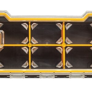 DEWALT DWST14835 Pro Organizer, 17-5/8 in L, 6-5/8 in W, 2-7/8 in H, 10-Compartment, Polycarbonate, Black