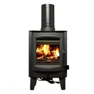 US Stove TH-100 Tiny Wood Stove, 16-3/8 in W, 18-3/4 in D, 26-7/8 in H, 26,000 Btu Heating, Steel, Black, Metallic