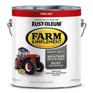 Specialty 280177 Farm Equipment Paint, Oil Base, Gloss Sheen, Ford Red, 1 gal, 520 sq-ft/gal Coverage Area