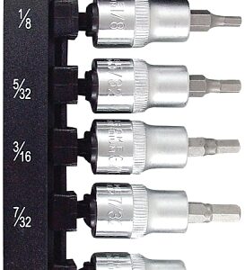 Vulcan TS1007S-P Socket Set, Chrome Vanadium Steel, Chrome