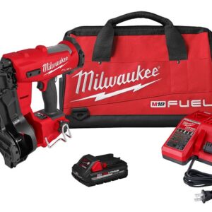 Milwaukee M18 FUEL 2909-21 Coil Roofing Nailer Kit, Tool Only, 18 V, 3 Ah, 1100 Magazine, 15 deg Collation, 11 ga Nail