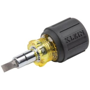 Klein Tools 32561 Multi-Bit Screwdriver, 1/4, 5/16 in Drive, 3-1/4 in OAL, Plastic Handle, Cushion-Grip Handle