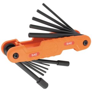 Klein Tools Pro Series 70550 Hex Key Set, 11-Piece, Alloy Steel/Nylon, Orange