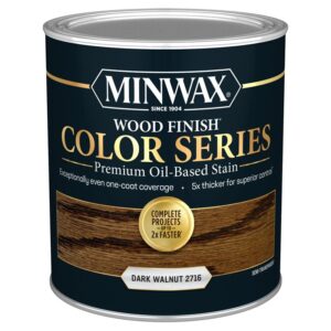 Minwax Wood Finish Color Series 800012000 Interior Wood Stain, Semi-Transparent, Dark Walnut, Liquid, 1 qt