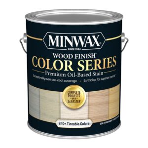 Minwax Wood Finish Color Series 815100000 Interior Wood Stain, Semi-Transparent, Tint Base/White, Liquid, 1 gal