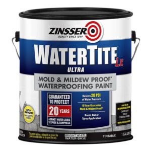Zinsser WATERTITE-LX Ultra 270267 Block Filler Paint, Water, Bright White, 1 gal, 100 to 125 sq-ft/gal Coverage Area