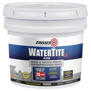 Zinsser 270268 Waterproofing Paint, Liquid, White, 3 gal