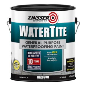 Zinsser 369381 Waterproofing Paint, Flat, Liquid, White, 1 gal