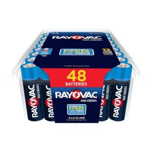 Rayovac 815-48PPK Battery, AA Battery, Alkaline, 48/PK