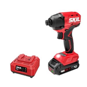 Skil PWRCORE 20 ID6720B-10 Impact Driver Kit, Battery Included, 20 V, 2 Ah, 1/4 in Drive, Hex Drive, 0 to 3500 ipm